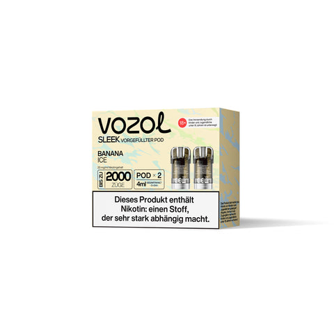 Vozol Sleek Banana Ice Vorgefüllte Pods 2x 2ml