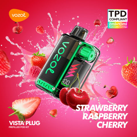 Vozol Vista Plug 15K (TPD) STRAWBERRY RASPBERRY CHERRY